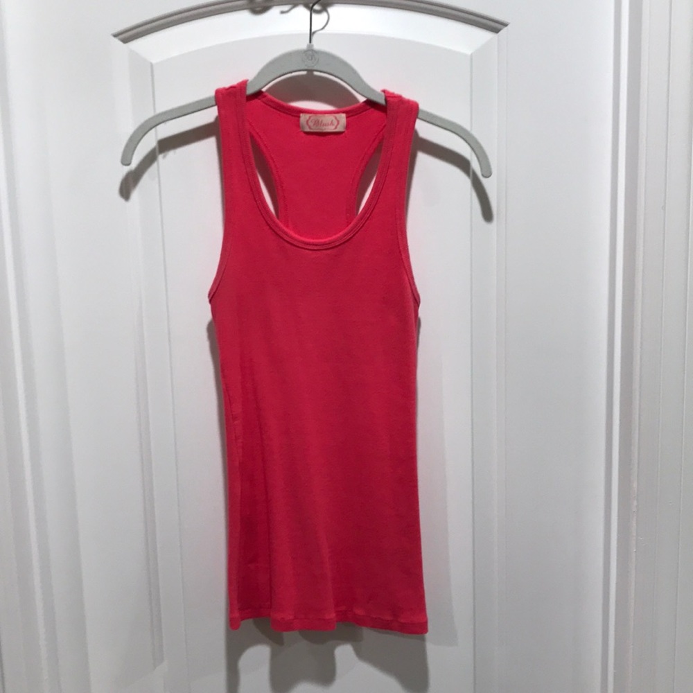 Racer back pink ribbed tank